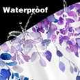 thumbnail image 4 of Fall Thanksgiving Shower Curtain, Watercolor Autumn Pumpkins Eucalyptus Leaves Shower Curtains Set with Hooks, Blue Purple Waterproof Fabric Bathroom Decor Home Accessories, 4 of 5