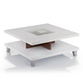 thumbnail image 1 of Furniture of America Calloway Table Basse Carrée en Bois avec Rangement, Noyer, 1 of 7