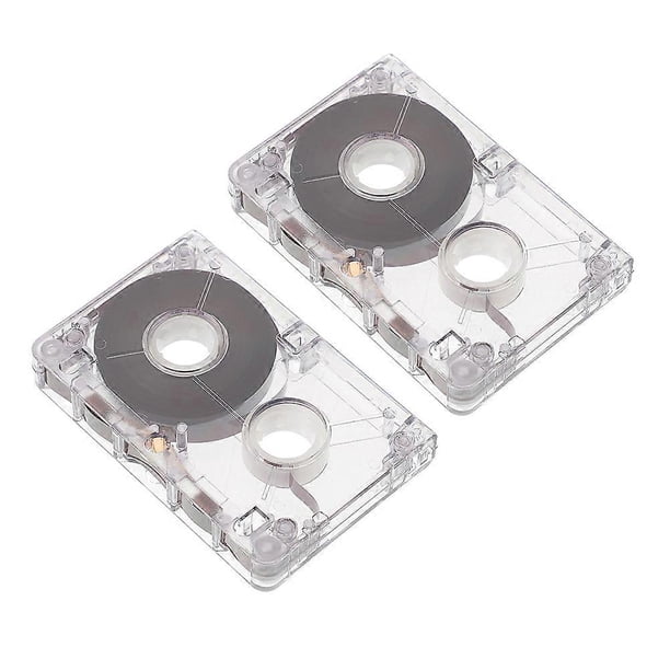 Mini Blank Audio Cassette Tapes 2Pcs for Recording Devices Transparent Plastic for Music Recording