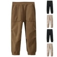 thumbnail image 2 of Utoimkio Little Boys Cargo Pants Toddler Kids Multi Pocket Elastic Waisted Casual Trousers for Kids 2-9 Years, 2 of 9