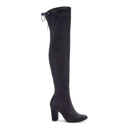 

CHINESE LAUNDRY Womens Black Tie Comfort Berkeley Round Toe Block Heel Zip-Up Dress Boots 10 M