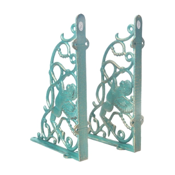 2 soportes para estantes de retro, triangulares decorativos, resistentes y rústicos, soportes de esquina para librería, cocina, jardín,