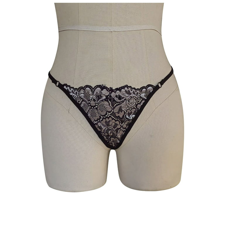 QIPOPIQ Underwear for Women Plus Size low waist buttock revealing lace one  piece sexy Panties 