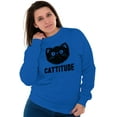 thumbnail image 5 of Cattitude Funny Cat Ladies Pet Lovers Women Plus Size Sweatshirt Brisco Brands 2X, 5 of 6
