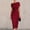 Wine Red, variant on Morttic Women's Elegant Summer Solid Color Slant Shoulder Midi Dress – Small Hem Slit and Side Knot Ruched Waist Black,M