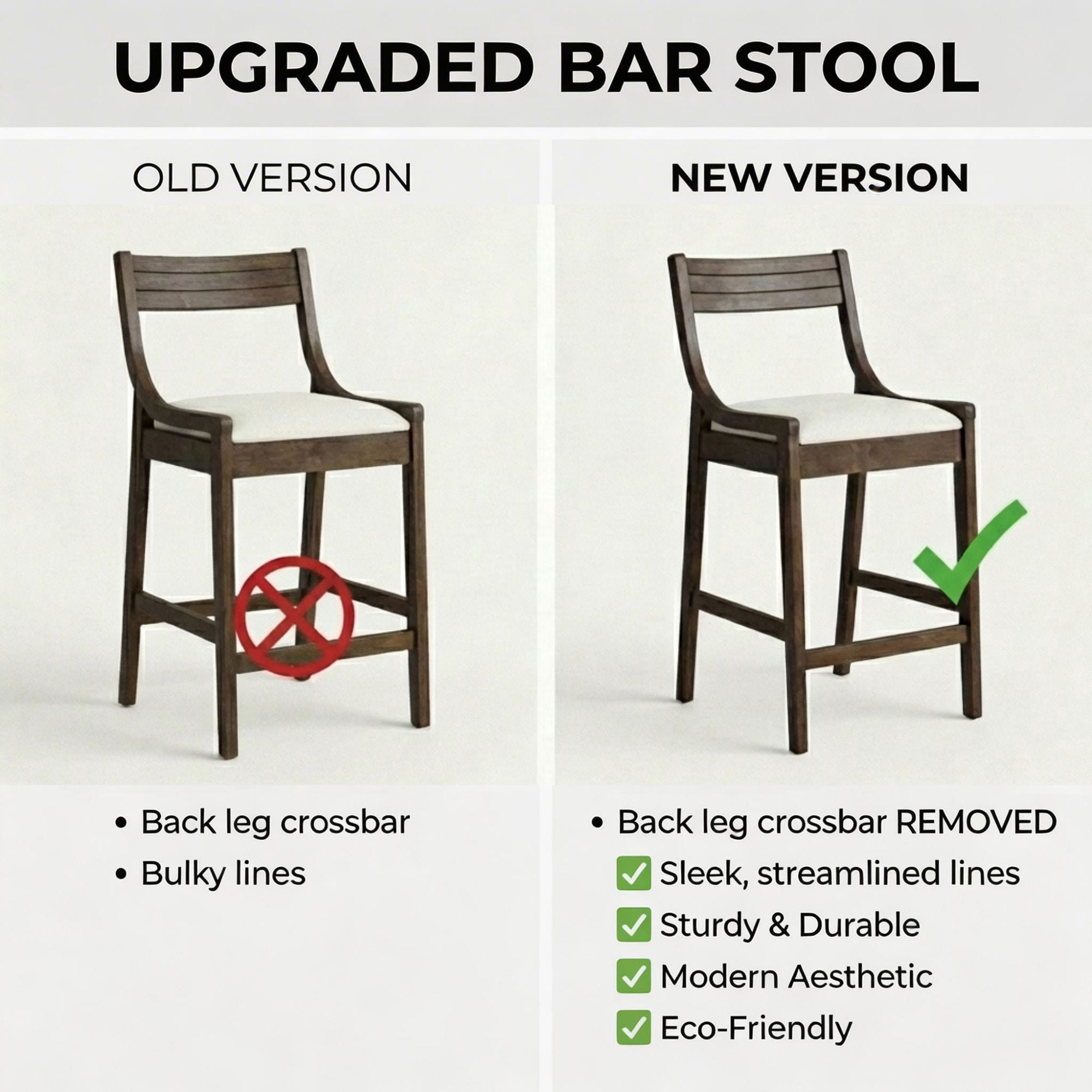 Dayalane Modern Farmhouse Bar Stools Set of 4, 26”Counter Height Bar Stools with Slatted Back, Linen Upholstered & Solid Wood Legs Barstools for Kitchen Island Dining Rooms and Home Bars, Beige