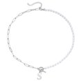 thumbnail image 1 of Vqysko-collar personalizado con inicial de media perla, medio Clip, letra delicada, colgante, cadena, novia, regalo personalizado para mamás, 1 of 4