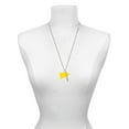 thumbnail image 3 of Delight Jewelry Acrylic 1.25" Yellow Megaphone Silvertone Family Bar Charm Necklace, 23", 3 of 4