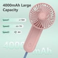 thumbnail image 2 of Aioneus Portable Handheld Fan Small Hand Fan 4000mAh Battery Operated, USB Rechargeable Mini Personal Fan for Women/Travel/Outdoor - Pink, 2 of 10