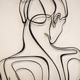 thumbnail image 4 of Woman Silhouette Metal Line Art - 13" x 24" - Black - Modern Home Decoration, 4 of 4