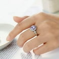 thumbnail image 2 of 6 Colors Oval Cut Cz Bands for Female 925 Silver Wedding Stylish Ring Size 6-10, 2 of 9