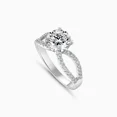 thumbnail image 2 of Cloud Jewel 2.1 Ct Moissanite Tapered Band Ring - Moissanite in 14K White Gold Plated - Women's Elegant Engagement Ring - Perfect for Proposals, Anniversaries, and Gift Giving, 2 of 4