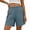 Gray, variant on Women's Relaxed Fit Summer Pull-On Shorts High Waist Elastic Shorts with Side Zip Pockets Soft Lounge & Casual Wear Shorts