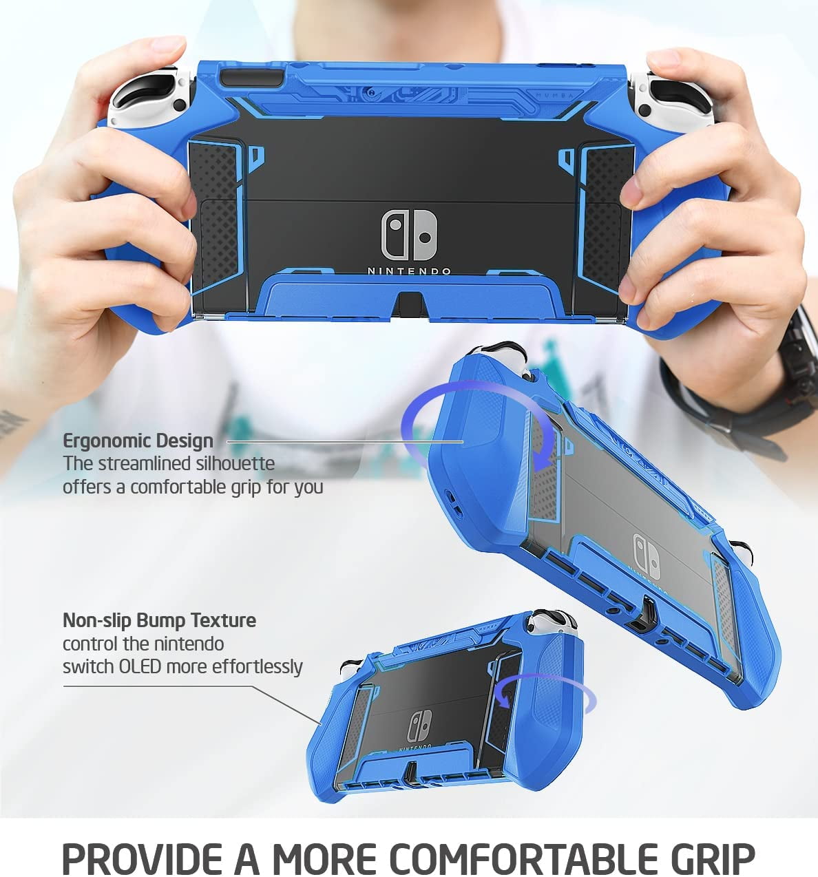 Mobigear Shockproof - Coque Nintendo Switch OLED Coque en en TPU Souple -  Bleu 10-8563575 