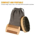 thumbnail image 6 of Men Boar Bristle Brush Beard Comb Mustache Wood Shaving Tool Hair Face Cleaning, 6 of 8
