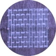 thumbnail image 1 of Ahgly Company Indoor Round Abstract Blue Modern Area Rugs, 6' Round, 1 of 4