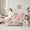 White Pink, variant on Manfei Bow Alphabet 7-Piece Twin Bedding Sets,Floral Rose Bedding Comforter Set,Sparkling Sequin Breathable Sheet Sets,Luxury Girls Bedroom Decor,Reversible