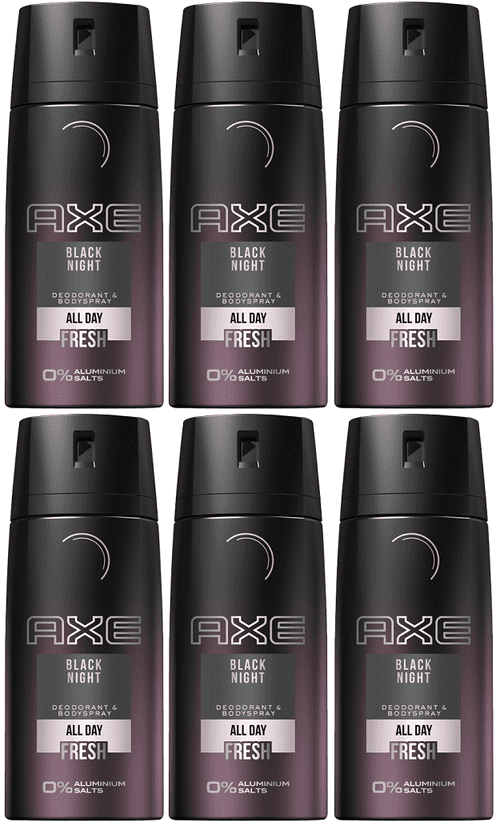 Axe Black Night Spray 150 ML Pack of (6x 5.07 oz)