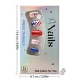 thumbnail image 6 of Independence Day Press-On Nails, Red and White Stripes with Star Sequins and Rhinestone Design, 24-Piece False Nail Set, 6 of 11