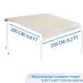 thumbnail image 6 of 8.2' × 6.6' Retractable Awning Patio Outdoor Sunshade Shelter UV Protection Waterproof, Beige, 6 of 6
