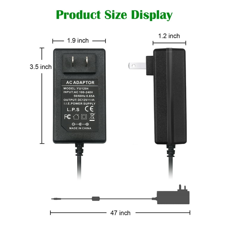 12V 4A Power Supply - COOLM AC 100-240V 50/60Hz to DC 12 12V 4A Power Supply - COOLM AC 100-240V 50/60Hz to DC 12
