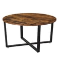 thumbnail image 1 of VASAGLE ALINRU Round Coffee Table, Industrial Style Cocktail Table, Durable Metal Frame, Easy to Assemble, for Living Room, Rustic Brown ULCT88X, 1 of 2