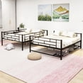 thumbnail image 3 of Bunk Bed with Shelf Underneath ,Steel Bunk Bed with Guardrails Can be Converted into 2 Platform Beds, Full Over Full Bunk Bed with Ladder for Bedroom, 3 of 7