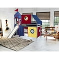 thumbnail image 6 of JACKPOT! Castle Low Loft Bed with Slide, Red Yellow and Blue Tent and Tower, Twin, Gray, 6 of 6