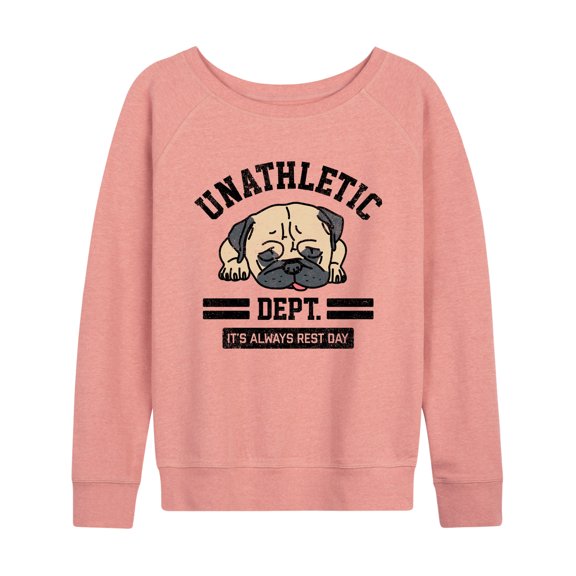 Instant Message - Unathletic Department Pug - Women's Lightweight French Terry Pullover