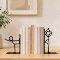 thumbnail image 4 of 2Pcs Decorative Bookend with Stick Figure, Metal Stickman Bookend, Decorative Book Support for Office School Library and Book Lover Decor, 4 of 10