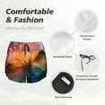 thumbnail image 4 of Gukieu Bioluminescent Underwater Flower Print Women's Sports Shorts with Drawstring Elastic Waistband for Running, Yoga, Fitness-Small, 4 of 7