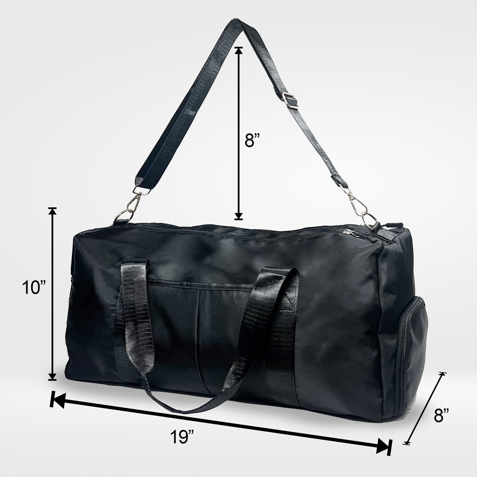 Health Trak Women's 19" Compact Sports Duffel Bag, Black 1-Piece