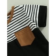 thumbnail image 6 of Coduop Baby Boys Shorts Set,Short Sleeve Striped T-shirt and Shorts Summer 2Pcs Outfit Set, 6 of 9