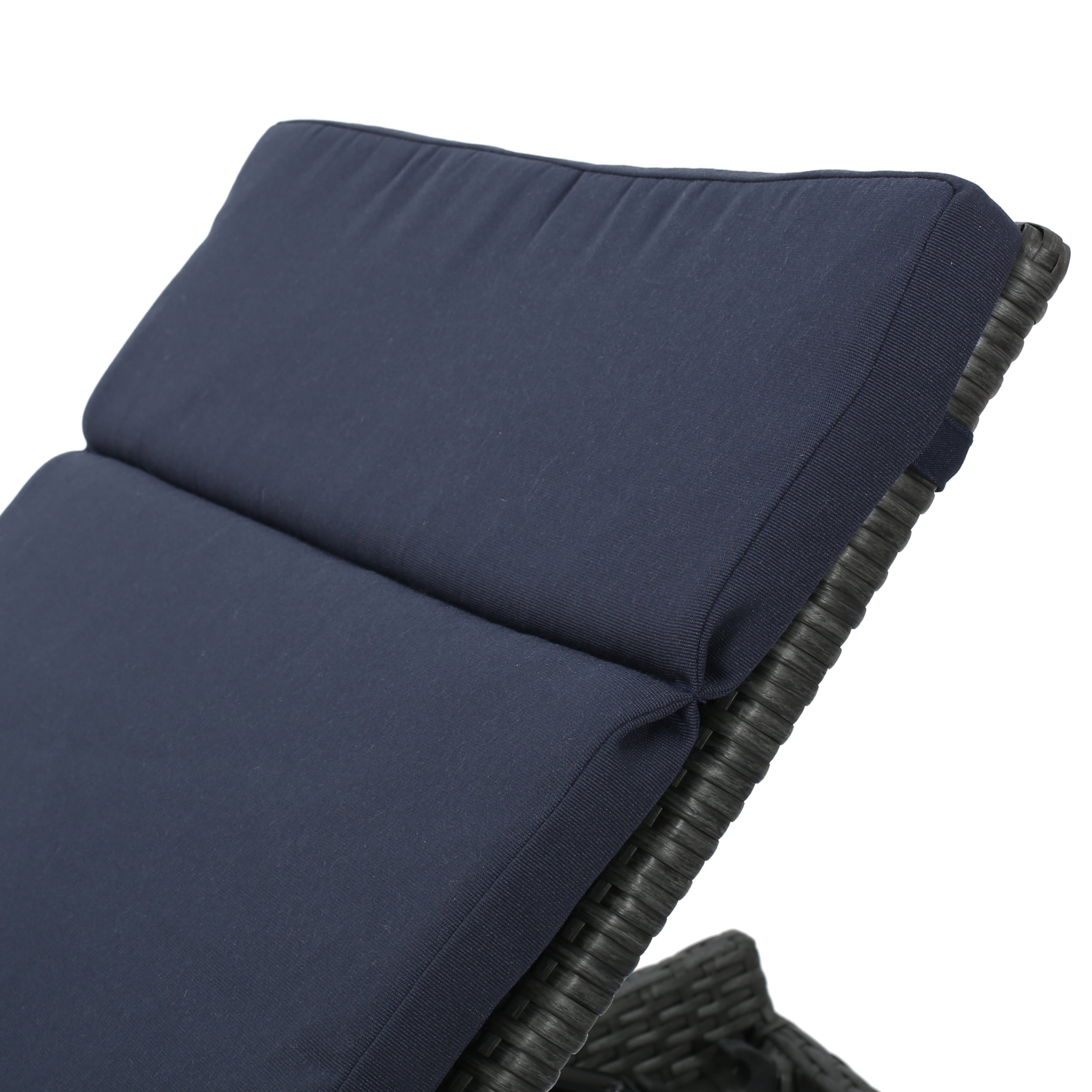 Anthony Outdoor Wicker Adjustable Chaise Lounge with Cushion, Grey