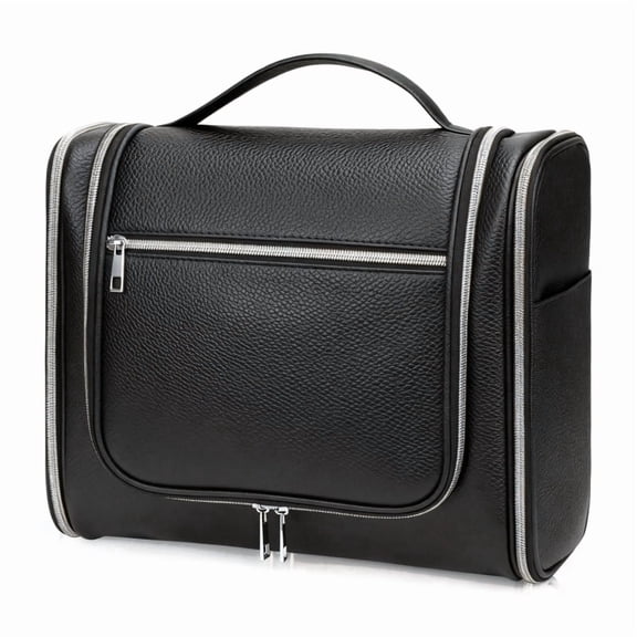 Walmart Makeup and Cosmetic Carry All Travel Toiletry Bag with Hanging Hook for Adult , Black ,14" x 5.5" x 10.5", 1 Count