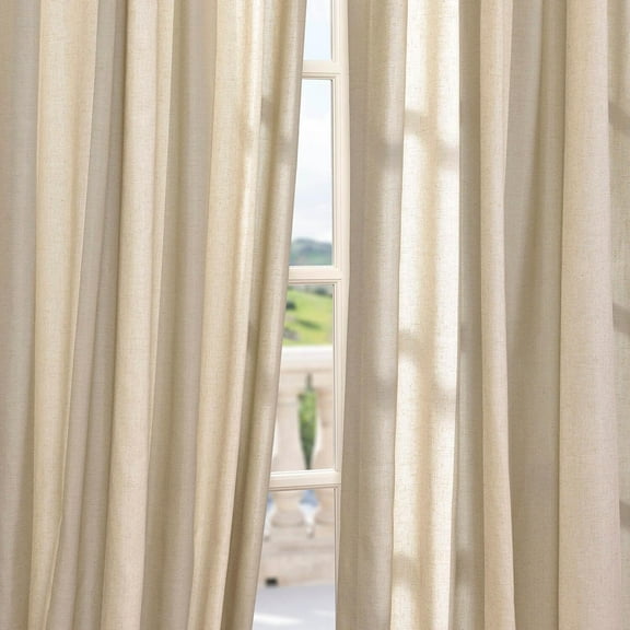 Del Mar Stone Linen Blend Stripe Curtain (1 Panel), Del Mar Stone, 50W X 108L