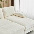 thumbnail image 5 of 112" Sectional Sofa, U Shaped Chenille Sofa Set, 4 Seat Convertible Couch, Sleeper Sofa Bed with Double Chaise for Living Room, Beige, 5 of 8