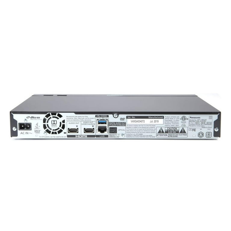 Panasonic 4K Ultra HD Blu-ray Player DP-UB420-K with HDR10 Panasonic 4K Ultra HD Blu-ray Player DP-UB420-K with HDR10