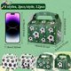 thumbnail image 2 of 12 cajas de cartón para fiestas de fútbol, ​​4 estilos, portátiles, de papel, color verde y blanco, con asas., 2 of 7