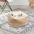 thumbnail image 6 of Square Beds, Soft Pet Bedding, Sleeping Bed, House Nest for Small Medium Dogs , Khaki, 6 of 7