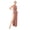 Dusty Pink, variant on Womens Modern Lyrical Ballroom Dancewear Shiny Rhinestone Halter Leotard Split Maxi Sheer Flowy Tulle Dress Green S