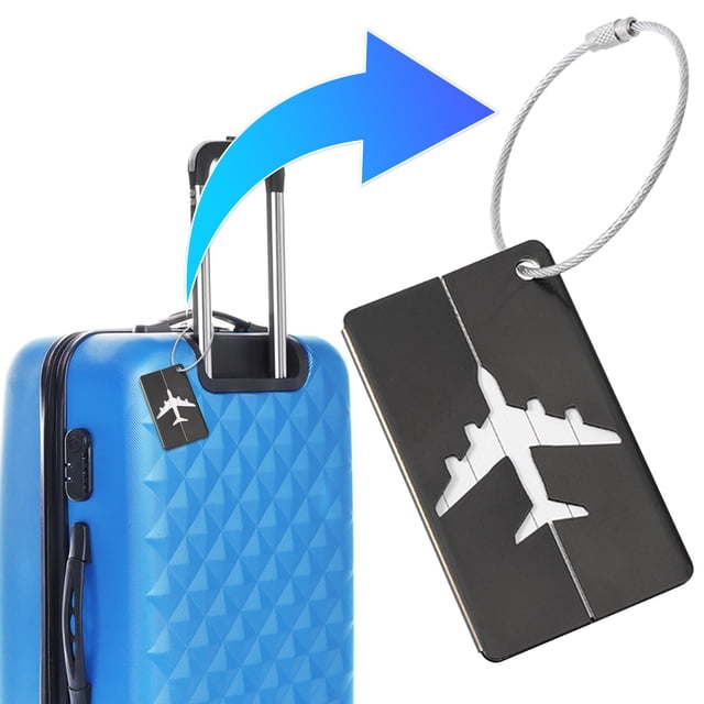 Fiudx Etiqueta de Equipaje, Etiqueta de Maleta de Aleación de Aluminio, Elegante Marcador de Bolso, Accesorio de Viaje Duradero, Instrumento Único Identificable, para Maleta o Mochila Escolar, Esenci