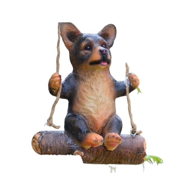 Inteprter Estatuilla de columpio de animales para el hogar, Patio, sala de estar, dormitorio, oficina, Hotel, colgante de resina, decoración, Jardín y Patio Tipo 7 Inteprter HA065529-07B