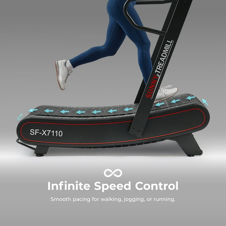 Sunny Health & Fitness Smart Ultra Manual Treadmill, Curved, Non