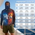 thumbnail image 6 of SEANATIVE Men's Outdoor Fishing Hoodie Sun Protection with Face Cover, Lightweight Portable Sun Block Top UV Protection Hooded Pullover for Travel Fishing, M, Tiger Pattern Blue Orange, 6 of 7