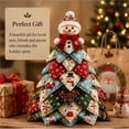 thumbnail image 4 of DIY Quilted Santa Christmas Tree Kit, Fabric Patchwork Set, Handmade | Holiday Tabletop Decor, Layered Ornament, Sewing Craft for Adults, Snowman Tree, Charming Quilting Gift(E), 4 of 8