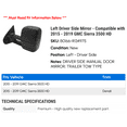 thumbnail image 2 of Left Driver Side Mirror - Compatible with 2015 - 2019 GMC Sierra 3500 HD 2016 2017 2018, 2 of 2