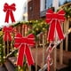 thumbnail image 1 of Christmas Red Flocked Multi Ear Bow | Overlock Five Ear Seven Ear Design | Flannel Fabric Festive Decor | 13.78x9.45in | For Tree, Wreath, Gift Box, Window, Wall, Lamp, 1 of 6