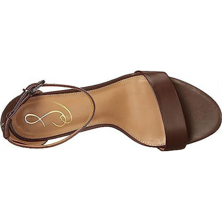 Sam Edelman Yaro Dark Chocolate Ankle Strap Open Toe Block High Heel Sandals  (Dark Chocolate, 7.5) - Walmart.com