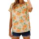 thumbnail image 3 of TaTaai 2026 Spring Summer Solid Color Printed Chiffon Top for Women Short Sleeve Gathered Neckline Elegant Casual Blouse Soft Flowy Comfy Daily Vacation Gift, 3 of 9